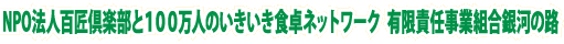 NPO法人百匠倶楽部と100万人のいきいき食卓ネットワーク　有限責任事業組合銀河の路